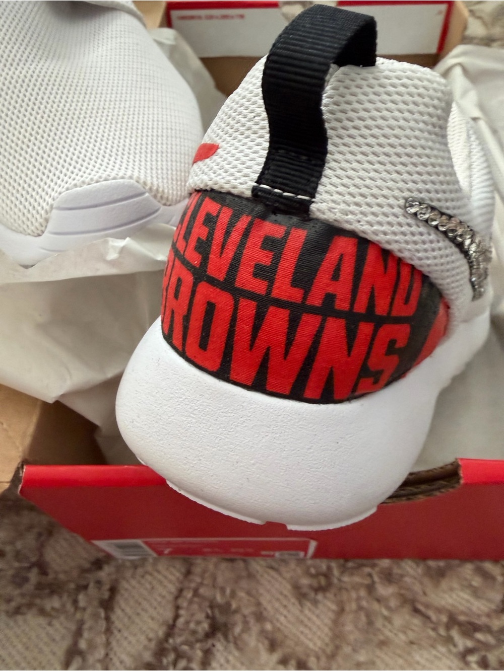 Nike White & Orange Cleveland Browns Graphic Athletic Shoes